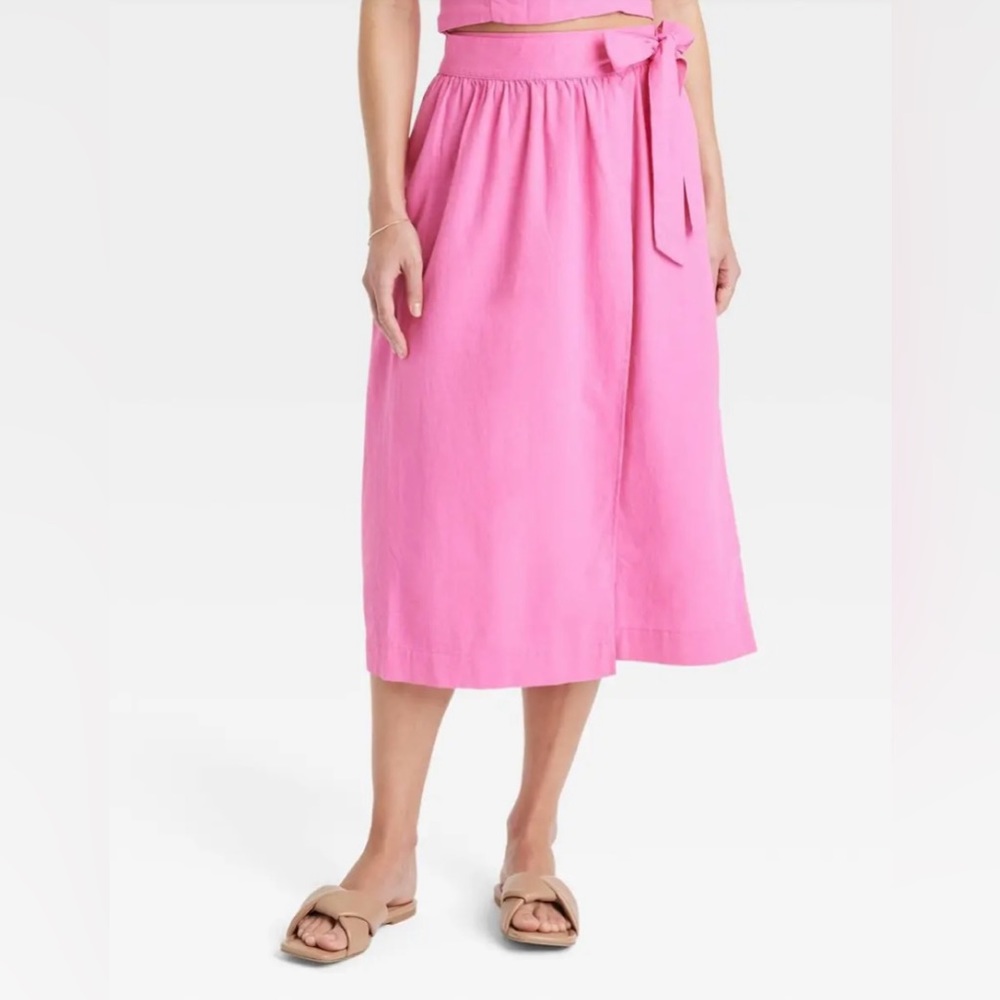 A New Day Linen Skirt with side tie detailing